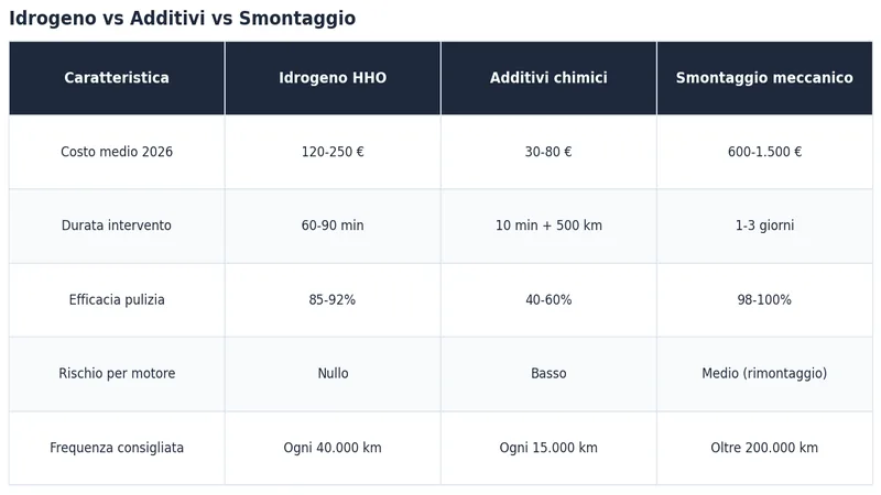 Idrogeno vs Additivi vs Smontaggio