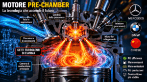 schema di combustione motore pre-chamber