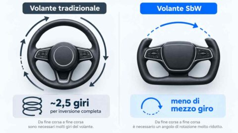 Confronto tra volante tradizionale e SbW