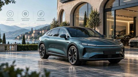 Eleganza automobilistica sul lago italiano berlina cinese1