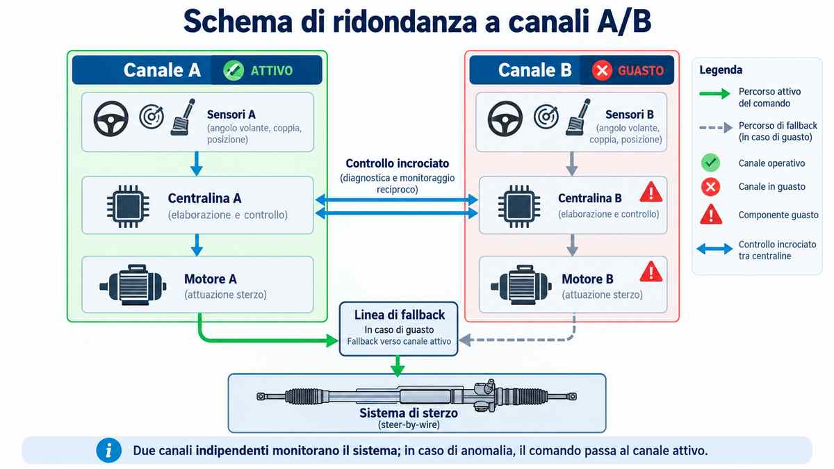 Schema di ridondanza a canali A_B